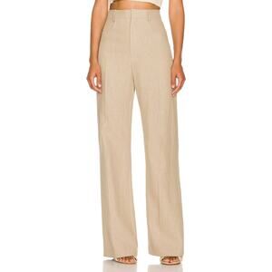 Jacquemus 'Le Pantalon' Beige Linen Sauge Trousers Size 36